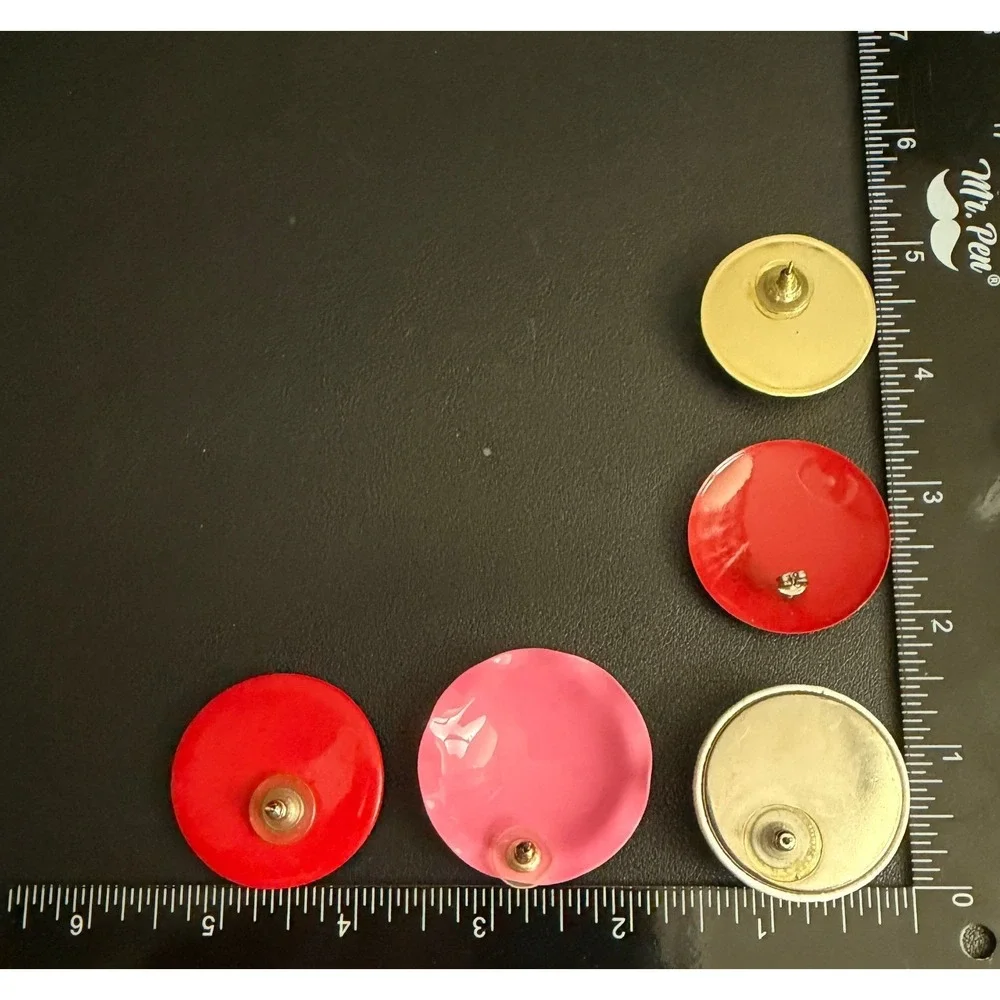 Vintage Earrings Red Pink Black Pop Art Lot